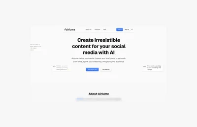 Airlume AI content generation interface