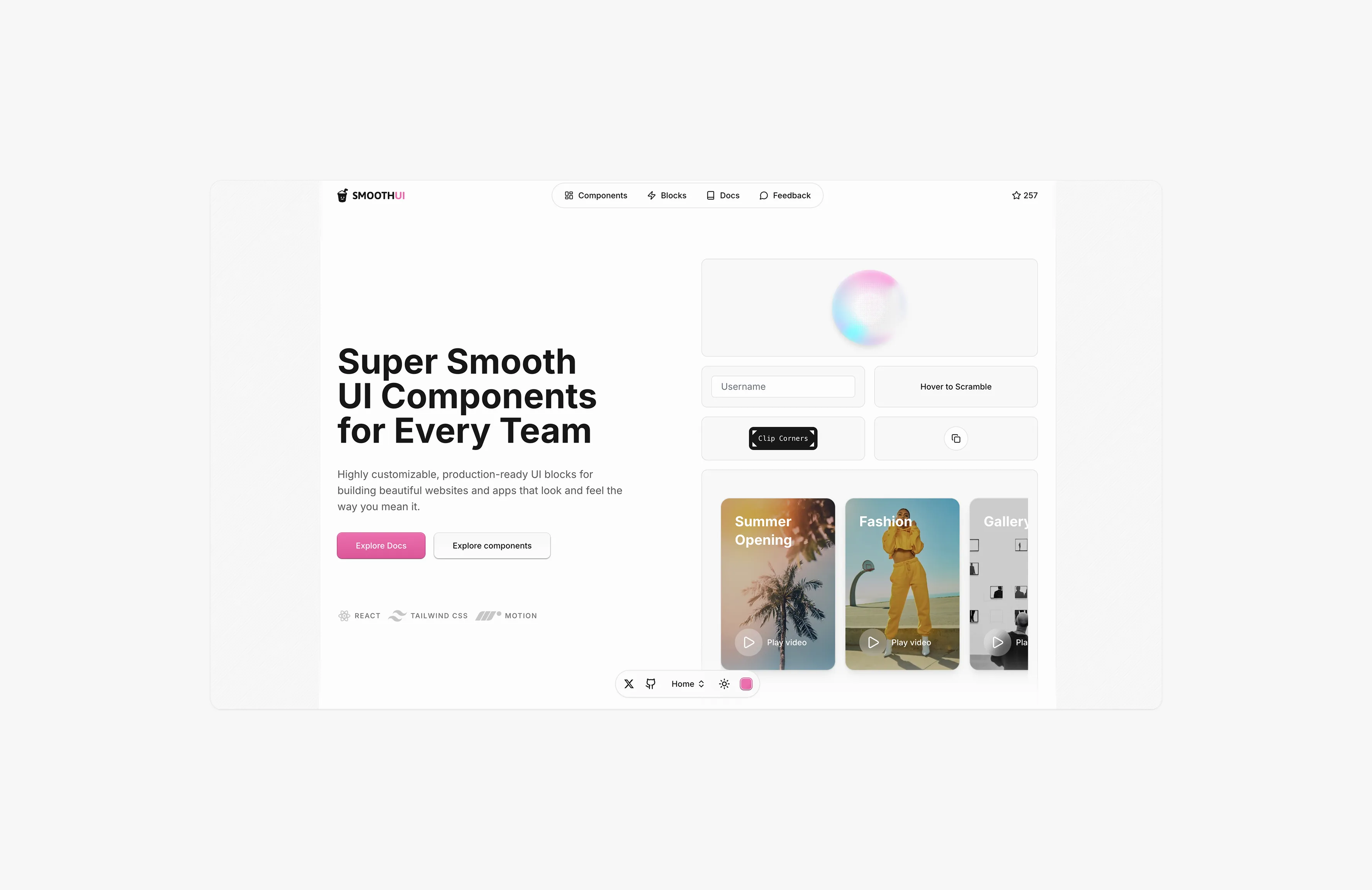 SmoothUI component showcase